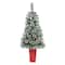 4ft. Pre-Lit Potted Frosted Swiss Pine Artificial Christmas Tree with Berries, Clear LED Lights